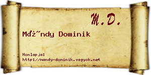 Mándy Dominik névjegykártya