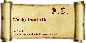 Mándy Dominik névjegykártya